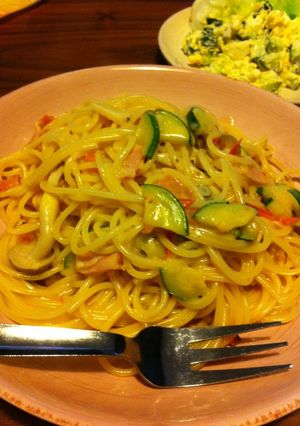 夏野菜のトマトクリームパスタ-レシピのメイン写真