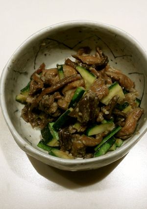 ずいきとズッキーニの和え物-レシピのメイン写真