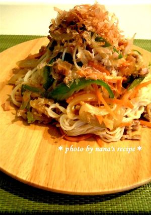 残り野菜と豚バラで塩麹そうめんチャンプル-レシピのメイン写真