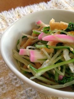 水菜とかまぼことじゃこの和え物-レシピのメイン写真