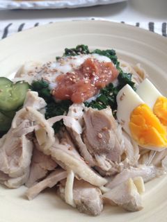 ねばねばそうめん! モロヘイヤと長芋で-レシピのメイン写真