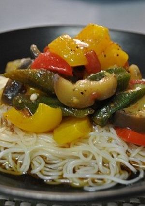 夏野菜たっぷりそうめん-レシピのメイン写真
