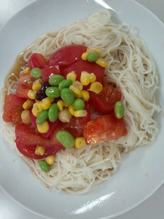 ズボラ冷凍トマトそうめん-レシピのメイン写真