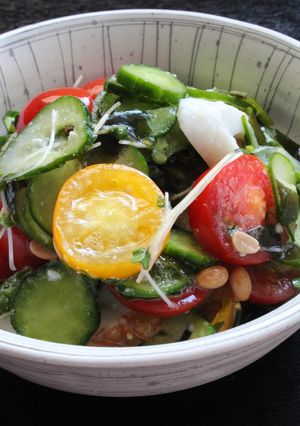 梅シロップ塩麹ｄｅわかめ夏野菜の酢の物-レシピのメイン写真