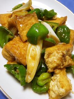 ピーマンと厚揚げの豆板醤炒め-レシピのメイン写真