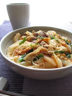 ナンプラーで豚キムチそうめんチャンプルー-レシピのメイン写真
