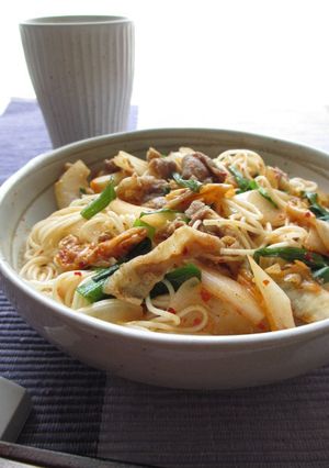 ナンプラーで豚キムチそうめんチャンプルー-レシピのメイン写真
