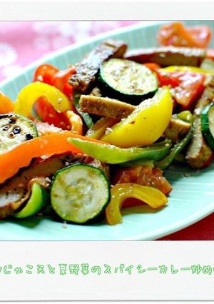 じゃこ天と夏野菜のスパイシーカレー炒め-レシピのメイン写真