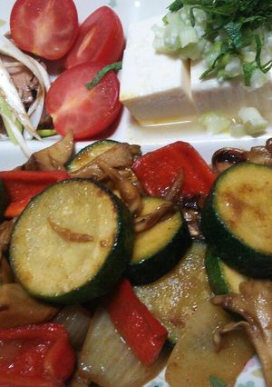 大量消費★ズッキーニときのこのカレー炒め-レシピのメイン写真
