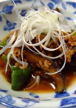 茄子とピーマンと椎茸の肉味噌炒め-レシピのメイン写真