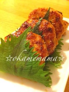 鶏つくねの味噌照り焼き・大葉風味☆-レシピのメイン写真
