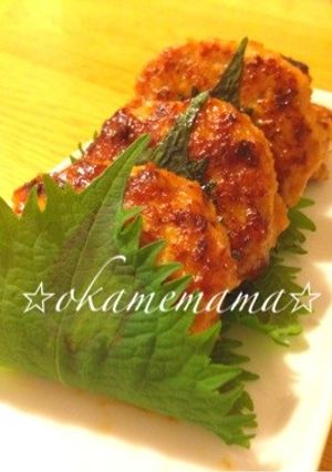 鶏つくねの味噌照り焼き・大葉風味☆-レシピのメイン写真