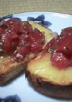 ガーリック味トマトのせチーズトースト-レシピのメイン写真