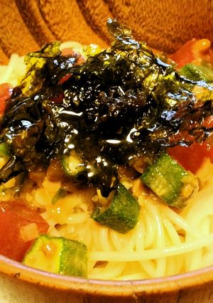 まぐろオクラ納豆醤油麹和えそうめん-レシピのメイン写真