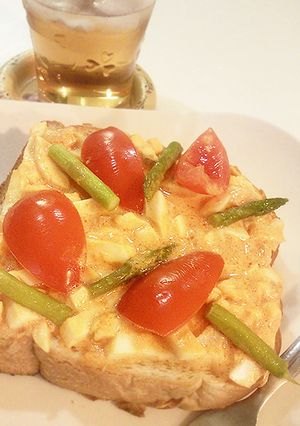 食パンアレンジ・ゆで卵＆ウニ風味-レシピのメイン写真