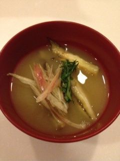 冷たい焼きナスのお味噌汁-レシピのメイン写真