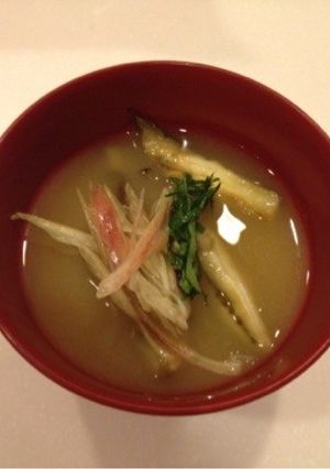 冷たい焼きナスのお味噌汁-レシピのメイン写真
