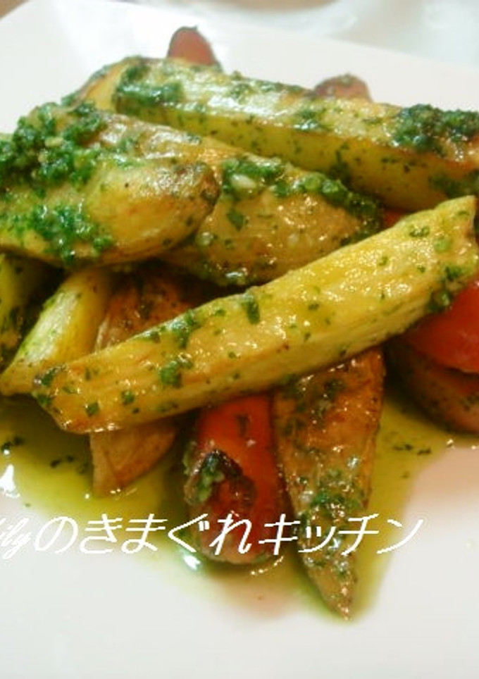 ポテトとソーセージのバジル和え-レシピのメイン写真