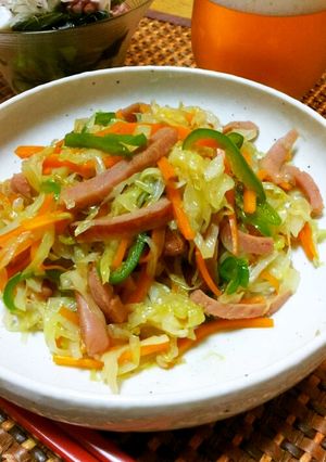 全部千切り!!ポールウインナーで野菜炒め-レシピのメイン写真