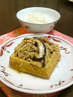 生揚げ*えのきと椎茸のあんかけ風-レシピのメイン写真