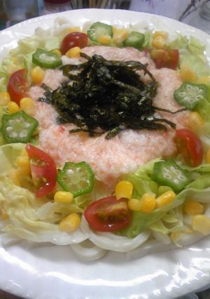 明太とろろ☆ぶっかけ冷やしうどん-レシピのメイン写真