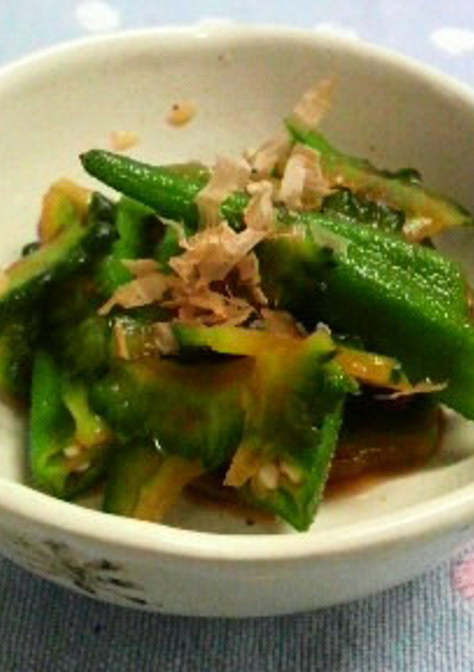 夏野菜のオクラとゴーヤの和え物-レシピのメイン写真