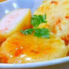 รูปของ 海老すり身の蓮根挟み揚げ♡簡単あんかけ♡