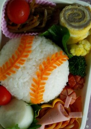 キャラ弁 野球応援弁当♪-レシピのメイン写真
