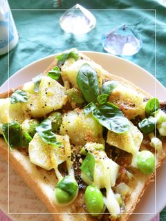 じゃが×海苔の佃煮×ピクルスのトースト-レシピのメイン写真