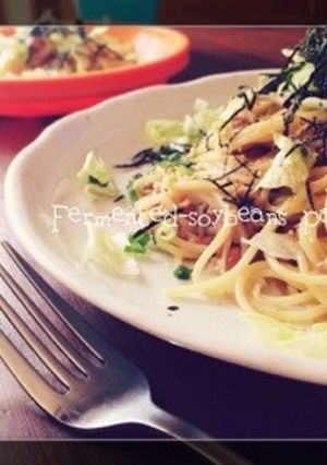 超簡単！まぜるだけの納豆パスタ♡-レシピのメイン写真
