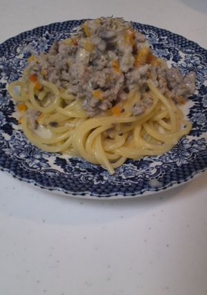 白いミートソーススパゲティ-レシピのメイン写真