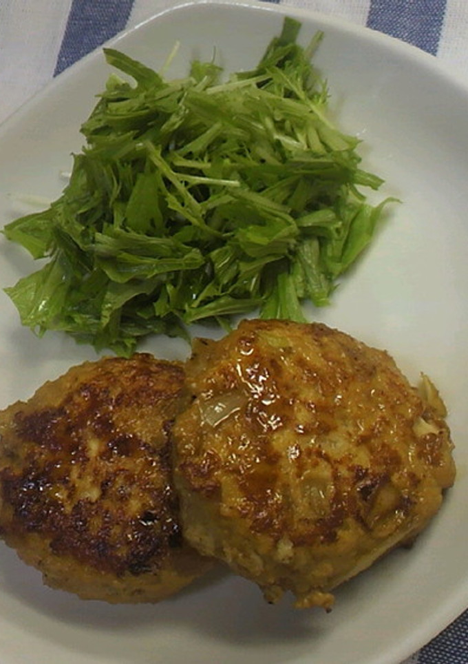 簡単！厚揚げと玉ねぎの照り焼きハンバーグ-レシピのメイン写真