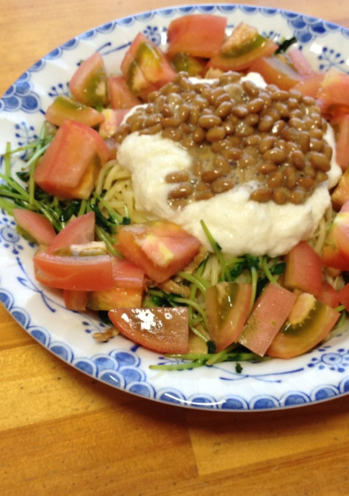 つるっ！とろろ納豆の冷スパゲティ-レシピのメイン写真
