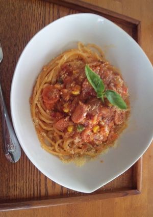 ナポリタン風トマトパスタ-レシピのメイン写真