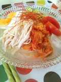 鶏塩スープの冷麺～むね肉をつかって♪