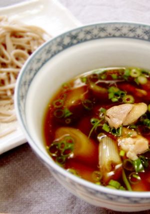 濃厚ダシが美味しい、鶏とネギのつけ蕎麦-レシピのメイン写真