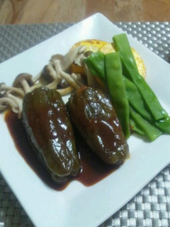 丸々ピーマン肉詰め(*^^*)-レシピのメイン写真