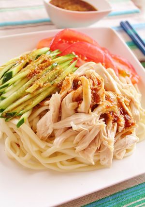 焼肉のたれで♪バンバンジー風冷やしうどん-レシピのメイン写真