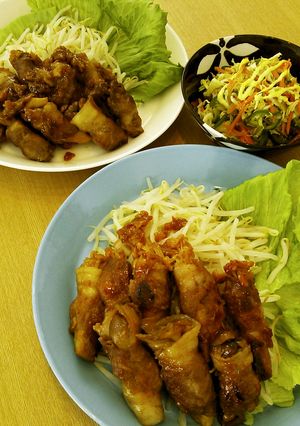 茸の豚巻き。甘味噌照り焼き、にんにく風味-レシピのメイン写真