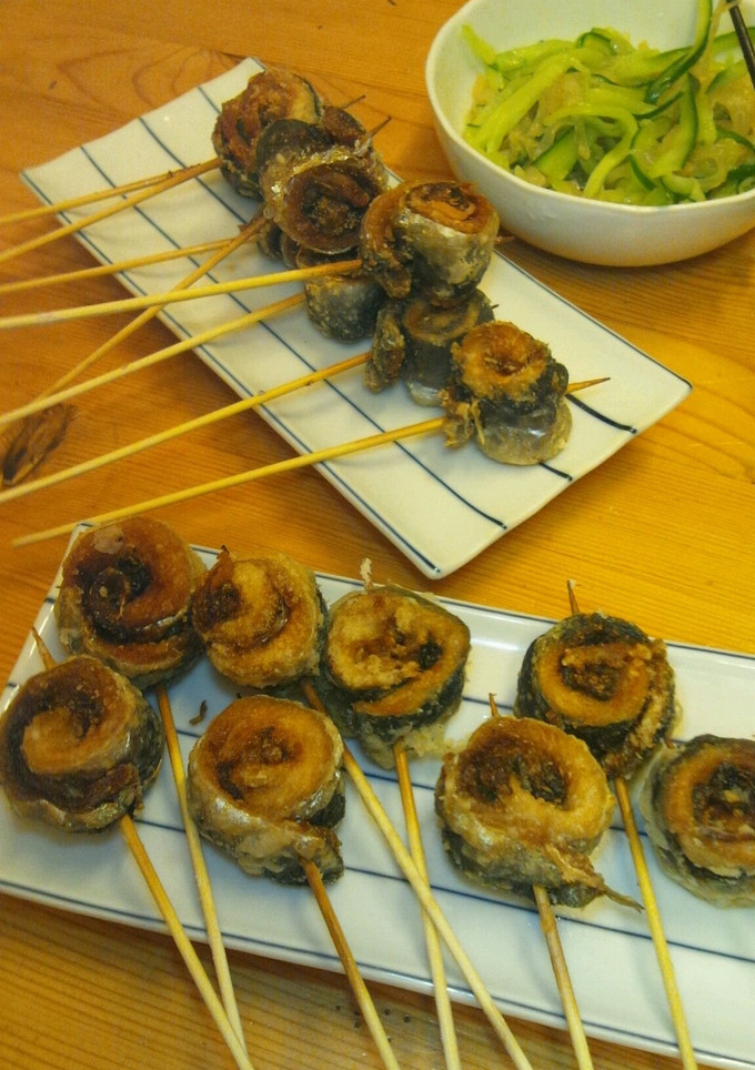 鰯の串揚げ　梅と大葉巻き-レシピのメイン写真