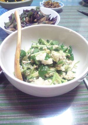 くずし豆腐の梅アボカド三つ葉和え-レシピのメイン写真