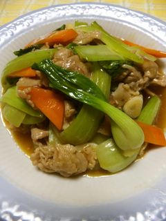 チンゲン菜と豚肉のオイスターソース炒め-レシピのメイン写真