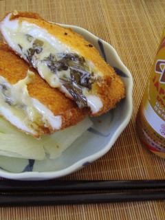 野沢菜チーズのわさびマヨINはんぺん揚げ-レシピのメイン写真
