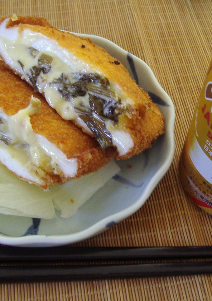 野沢菜チーズのわさびマヨＩＮはんぺん揚げ-レシピのメイン写真