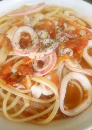 簡単♪いかのガーリックトマトパスタ-レシピのメイン写真