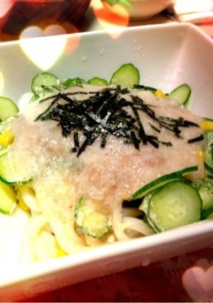 明太とろろのサラダうどん-レシピのメイン写真