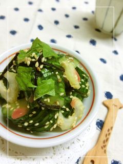 胡瓜とセロリの梅塩昆布大葉和え 山葵風味-レシピのメイン写真