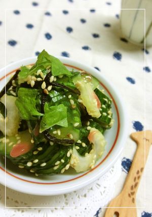 胡瓜とセロリの梅塩昆布大葉和え 山葵風味-レシピのメイン写真