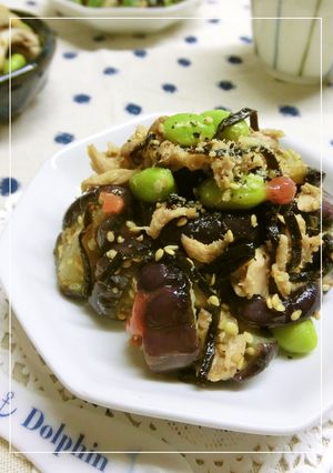 茄子とツナの梅塩昆布胡麻和え　-レシピのメイン写真