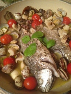 釣魚料理!冷凍食材で作るアクアパッツァ-レシピのメイン写真